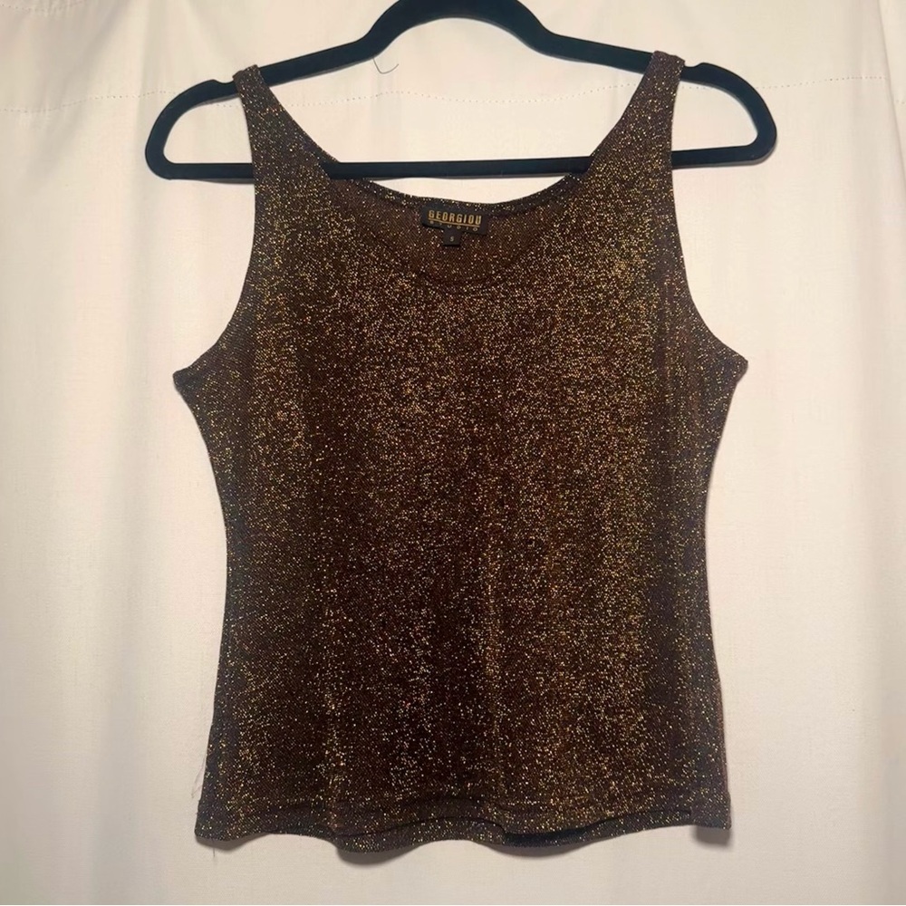 Vintage Georgiou Brown and Gold Sparkly Tank